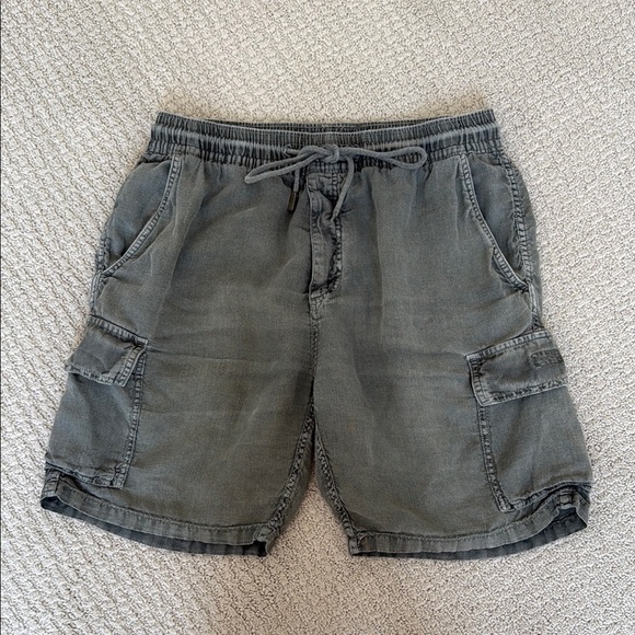 Vilebrequin Baie Straight-Leg Linen Drawstring Cargo Shorts Green - Picture 3 of 9